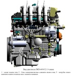 Внешний вид газобензинового двигателя ЗМЗ-409052.10 ZMZ PRO слева