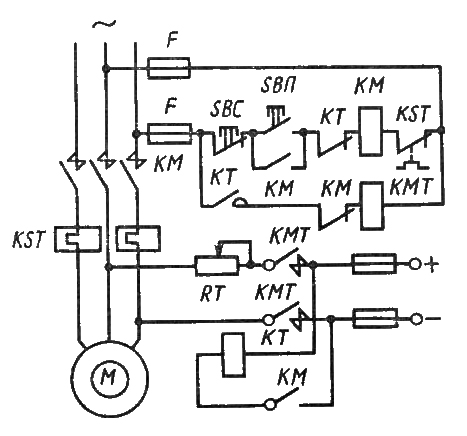Динамическое торможение электродвигателя с короткозамкнутым ротором