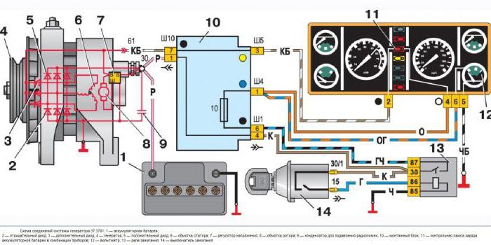 схема подключения генератора ваз 2107 карбюратор